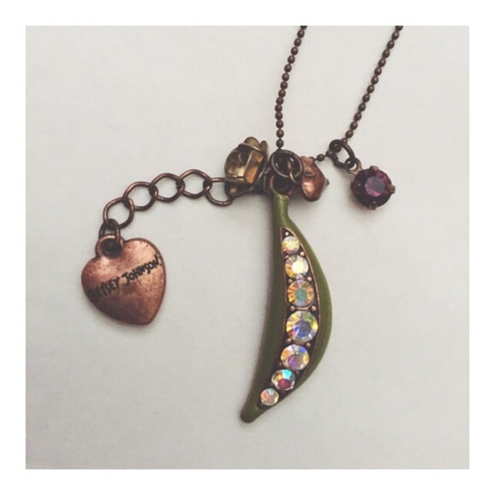 Betsey Johnson Pea Pod Charm Necklace